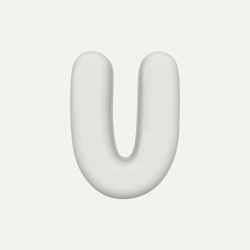 Letter U – handcrafted ceramic decor