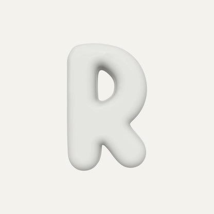 Letter R – handcrafted ceramic decor