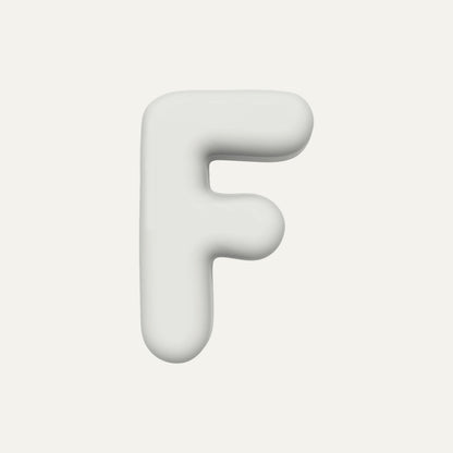 Letter F – handcrafted ceramic decor