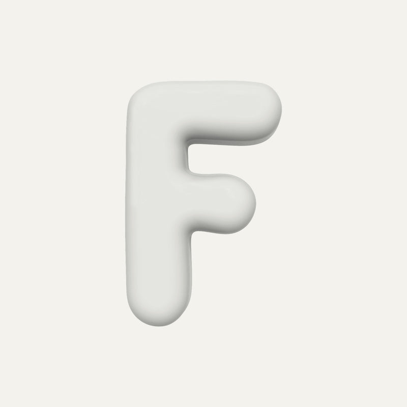 Letter F – handcrafted ceramic decor