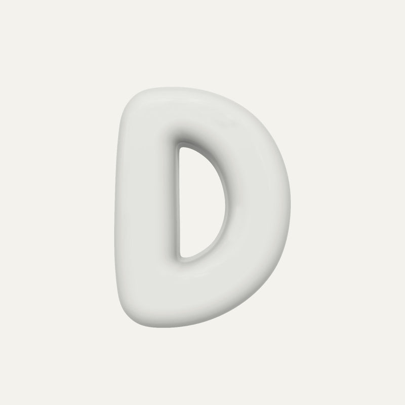Letter D – handcrafted ceramic decor