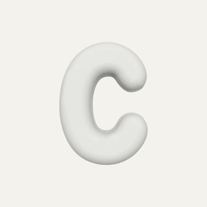 Letter C – handcrafted ceramic decor