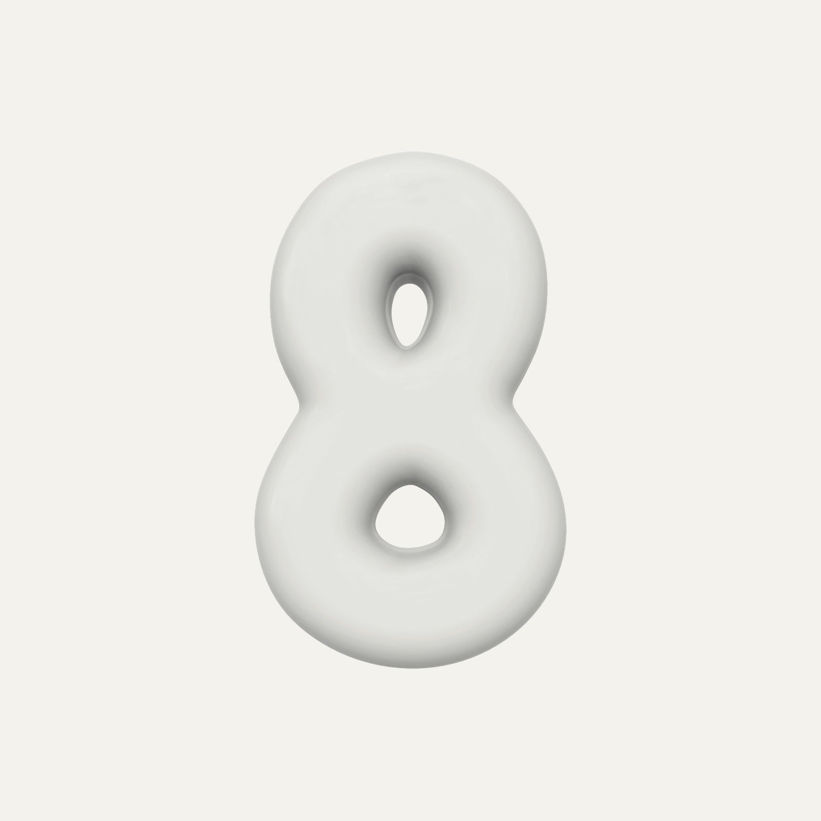 Number 8 – handcrafted ceramic decor