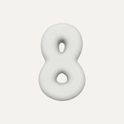 Number 8 – handcrafted ceramic decor