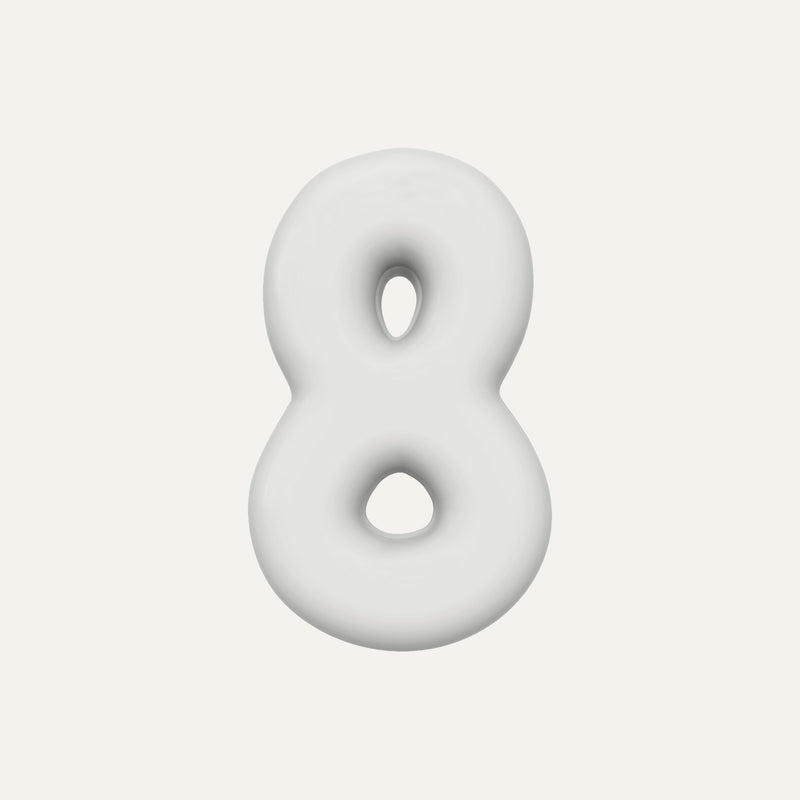 Number 8 – handcrafted ceramic decor