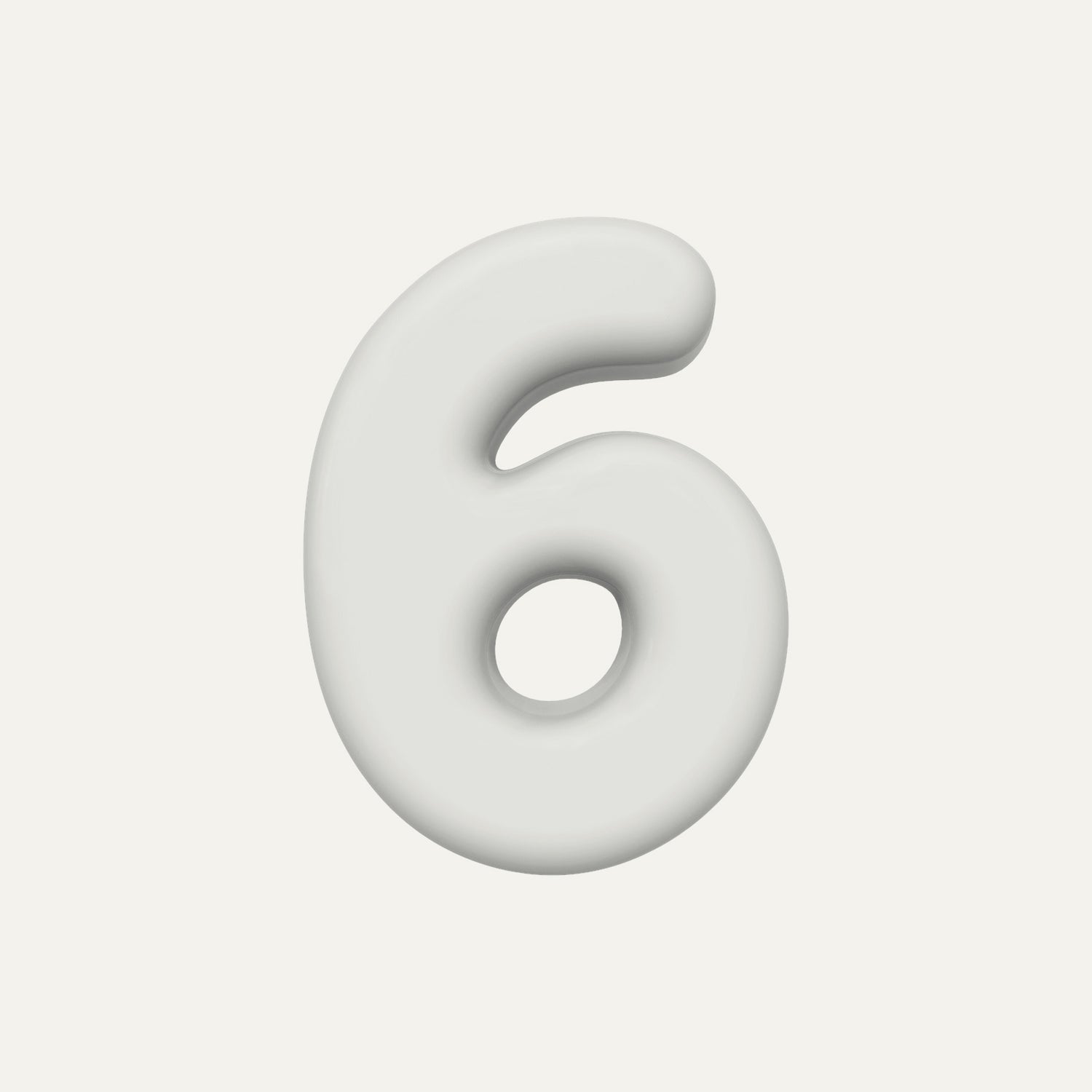 Number 6 – handcrafted ceramic decor