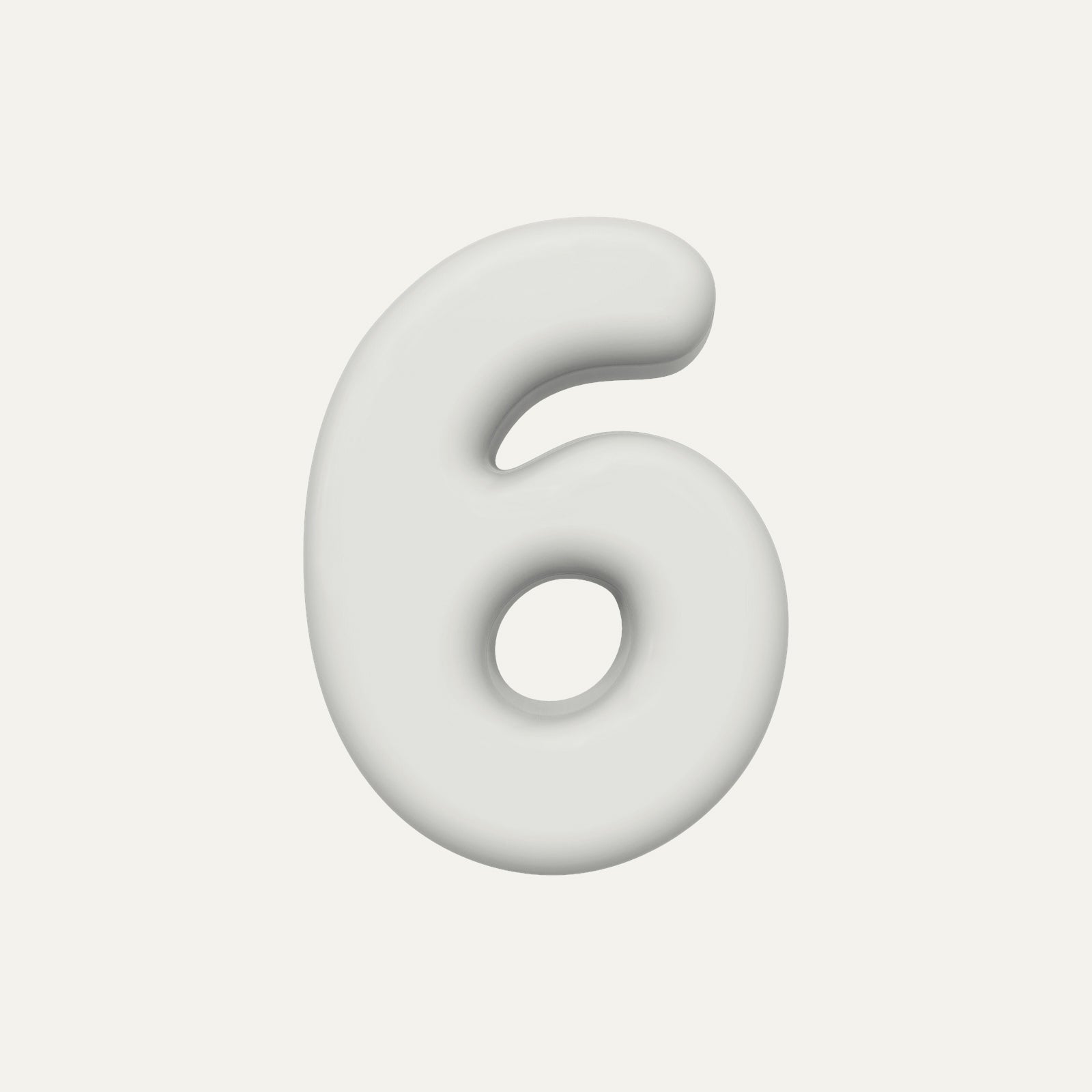 Number 6 – handcrafted ceramic decor