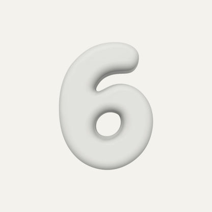 Number 6 – handcrafted ceramic decor