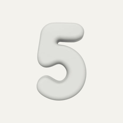 Number 5 – handcrafted ceramic decor