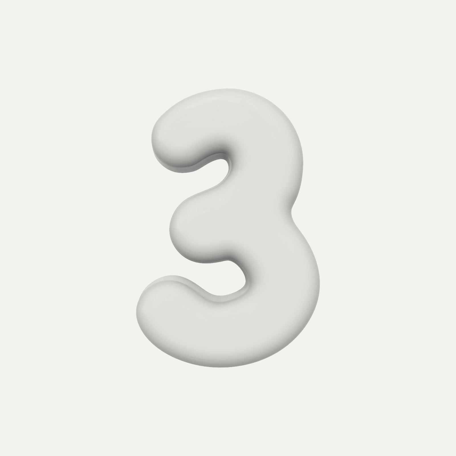 Number 3 – handcrafted ceramic decor