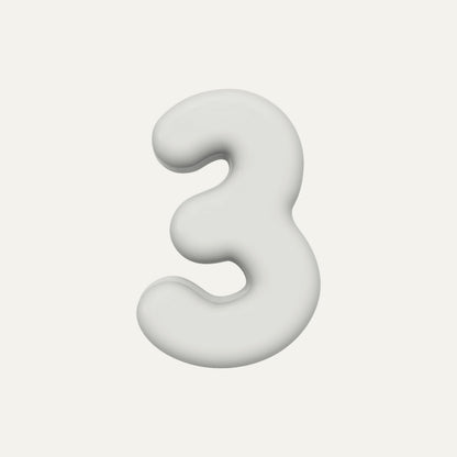 Number 3 – handcrafted ceramic decor