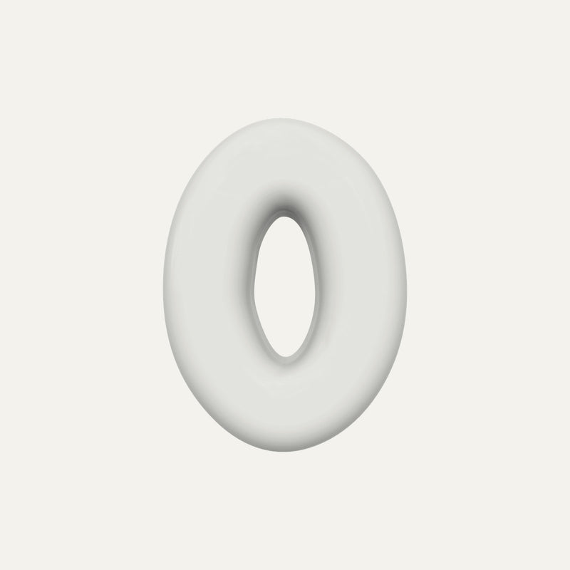 Number 0 – handcrafted ceramic decor